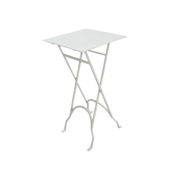 Square Iron Side Table - White